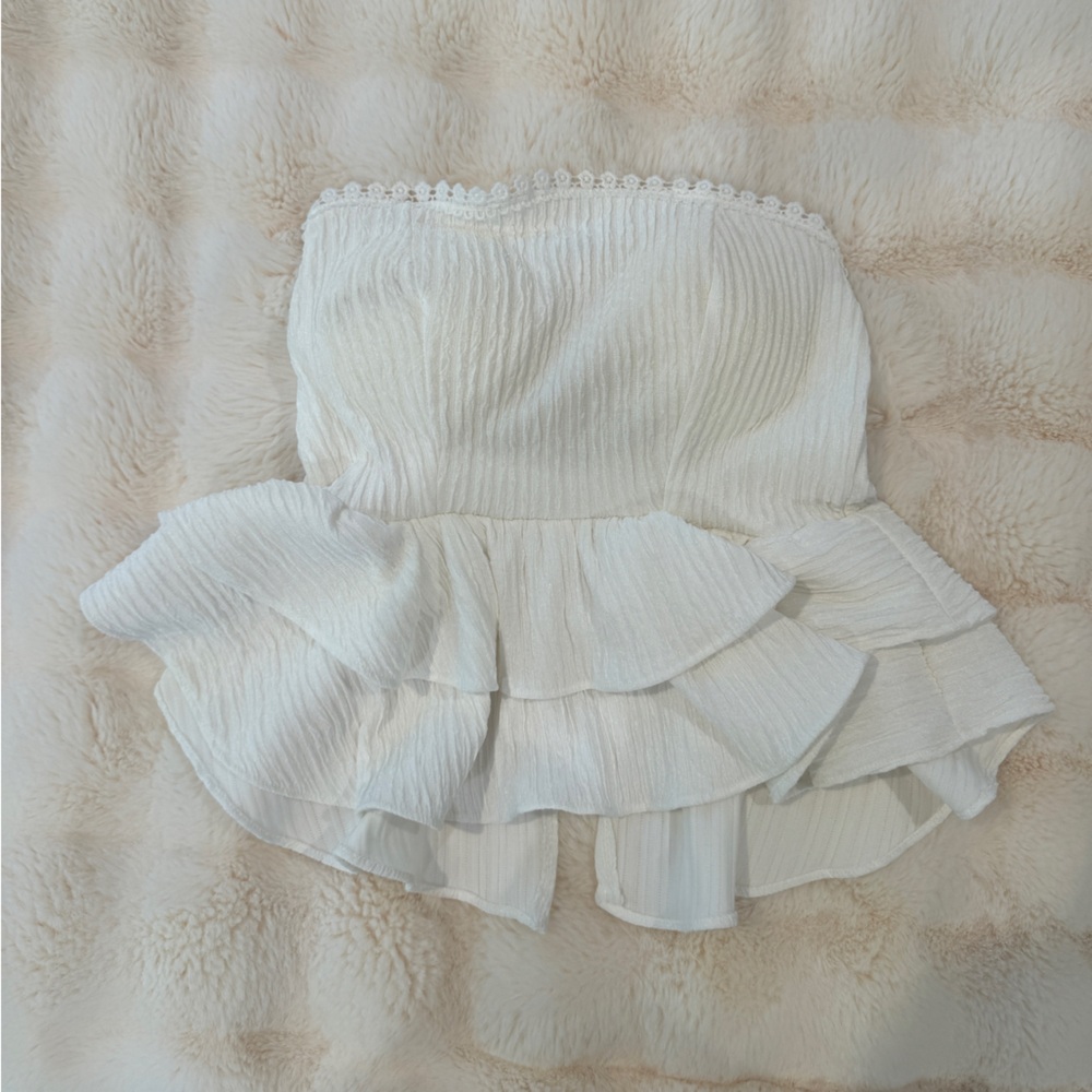 White Preppy Tube Top Size Small/Medium